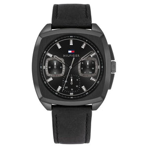 Tommy Hilfiger Quartz Multifunction Black Dial Black Leather Strap Watch for Men TH1710556 - KRISHNA WATCH COMPANY