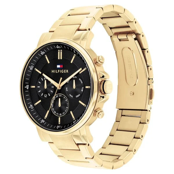 Tommy Hilfiger Multifunction Black Stainless Steel Strap for Men th1710589