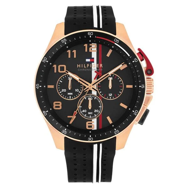 Tommy Hilfiger Chronograph Black Dial Watch For Men - TH1710709 - KRISHNA WATCH COMPANY