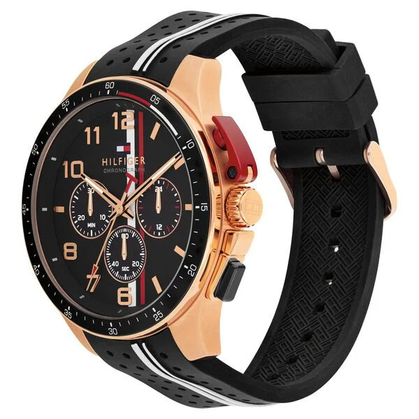 Tommy Hilfiger Chronograph Black Dial Watch For Men - TH1710709 - KRISHNA WATCH COMPANY