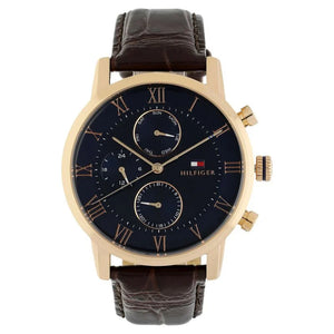 Tommy Hilfiger Quartz Multifunction Blue Dial Leather Strap Watch for Men NETH1791399 - KRISHNA WATCH COMPANY