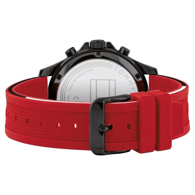 Tommy Hilfiger Quartz Multifunction Black Dial Silicone Strap Watch for Men NETH1791722