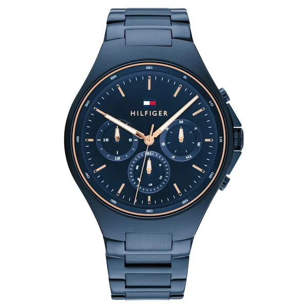 Tommy Hilfiger Blue Dial Blue Colour Stainless Steel Strap Watch for Men th1792058 - KRISHNA WATCH COMPANY