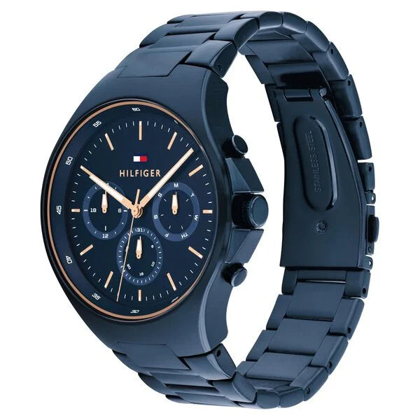 Tommy Hilfiger Blue Dial Blue Colour Stainless Steel Strap Watch for Men th1792058 - KRISHNA WATCH COMPANY