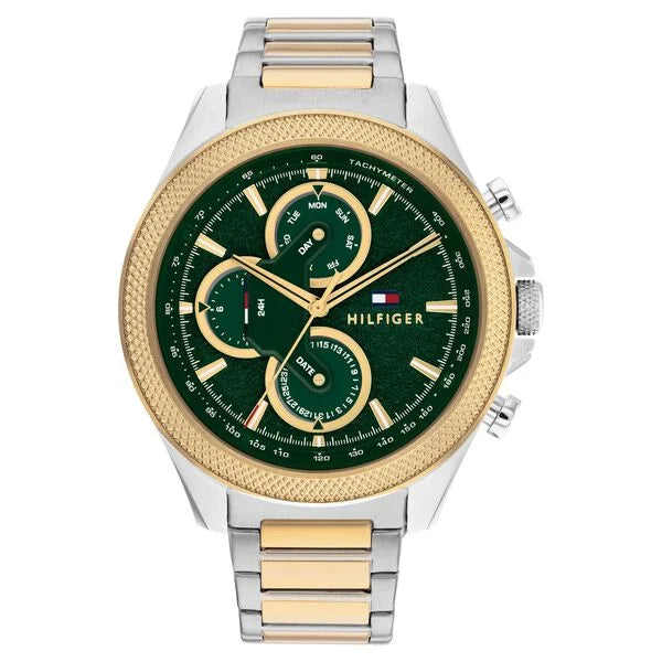 Tommy Hilfiger Quartz Multifunction Green dial Stainless Steel Strap Watch for Men th1792079 - KRISHNA WATCH COMPANY
