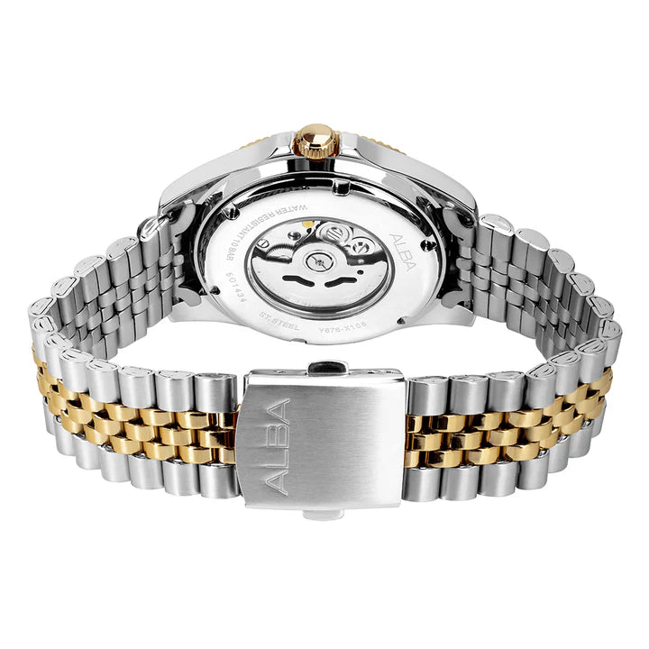 ALBA Gold-Tone Fluted Bezel Automatic Watch AL4784X1 - KRISHNA WATCH COMPANY