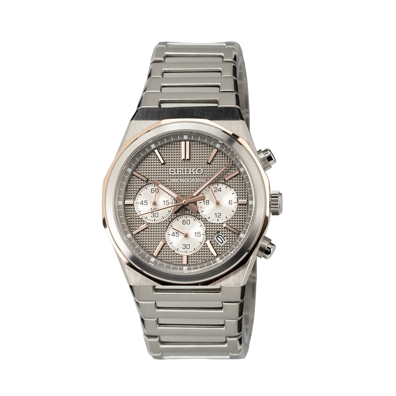 Seiko Chronograph with Textured Olive-Grey Dial - HGK002P1