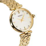 Seiko Ladies Gold-tone Watch with Mother of Pearl Dial and Diamonds - HGH008P1
