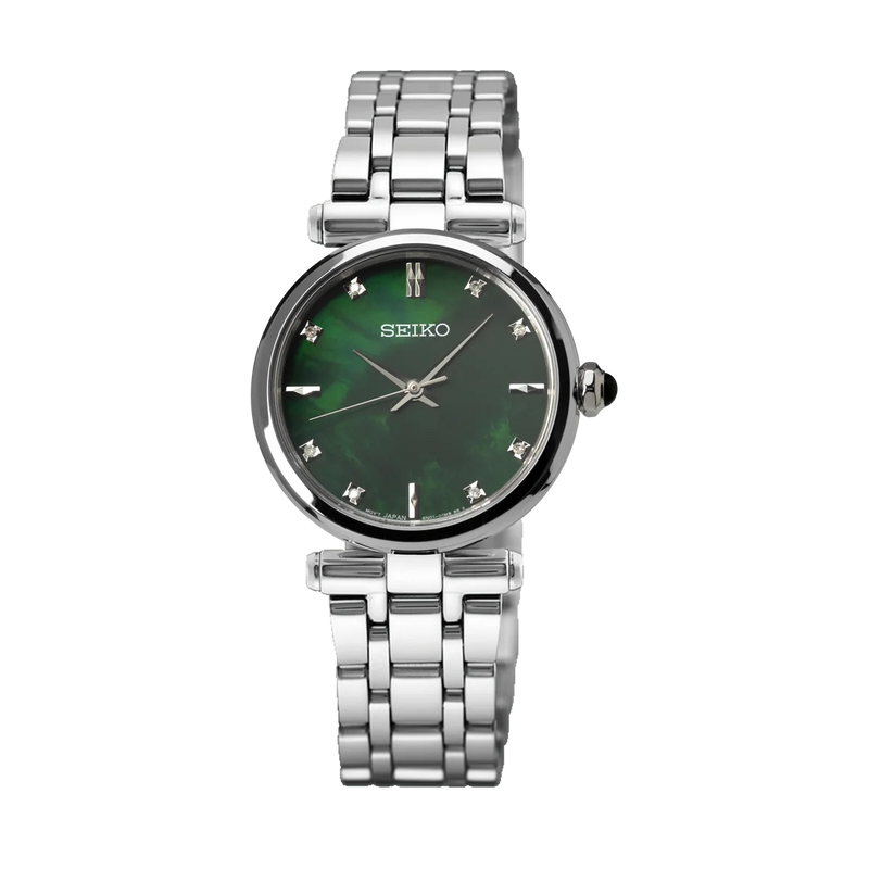 Seiko Ladies Green Mother of Pearl Watch with Diamond Markers - HGH006P1