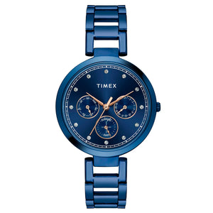 TIMEX Women Blue Round Dial Analog Watch - TW000X268 - KRISHNA WATCH COMPANY