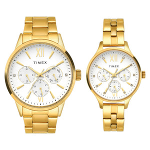 Timex Pairs Silver Round Multifunction Dial Watch- TW00PR303 - KRISHNA WATCH COMPANY