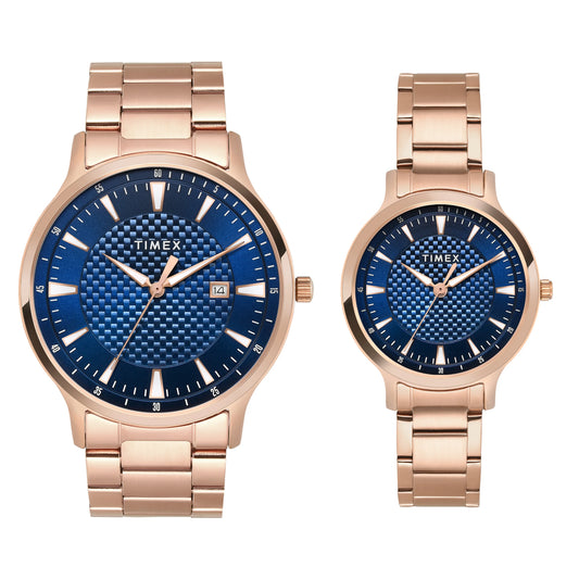 TIMEX Pairs Blue Round Dial Analog Watch - TW00PR322
