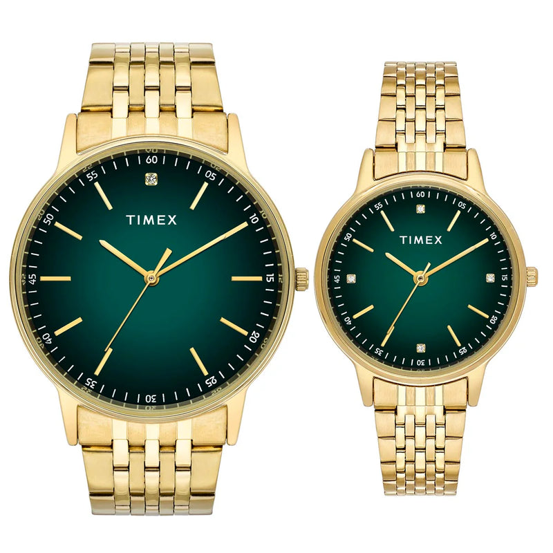 TIMEX Pairs Green Round Dial Analog Watch - TW00PR327