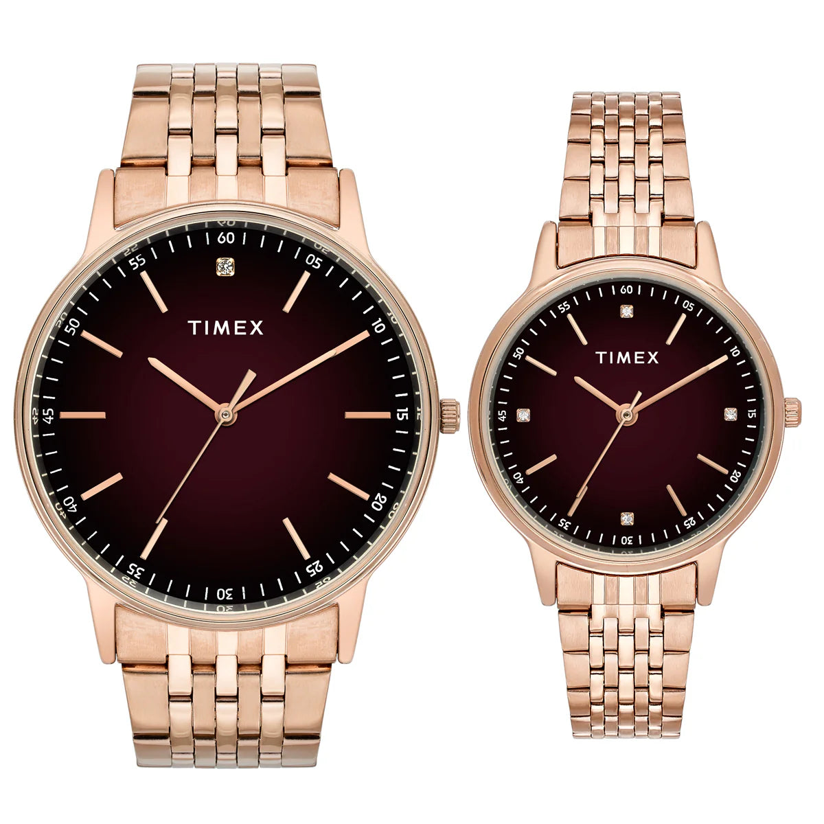 TIMEX Pairs Maroon Round Dial Analog Watch - TW00PR328
