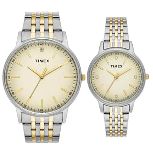 TIMEX Pairs Beige Round Dial Analog Watch - TW00PR329 - KRISHNA WATCH COMPANY