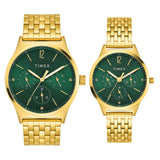 TIMEX Trendline Green Round Dial Analog Pair's Watch - TW00PR348