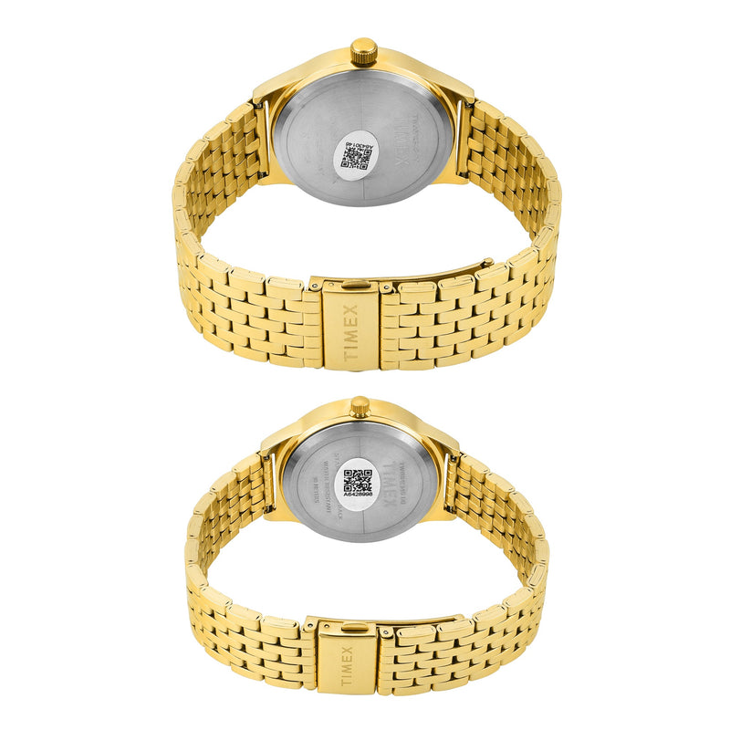 TIMEX Trendline Green Round Dial Analog Pair's Watch - TW00PR348