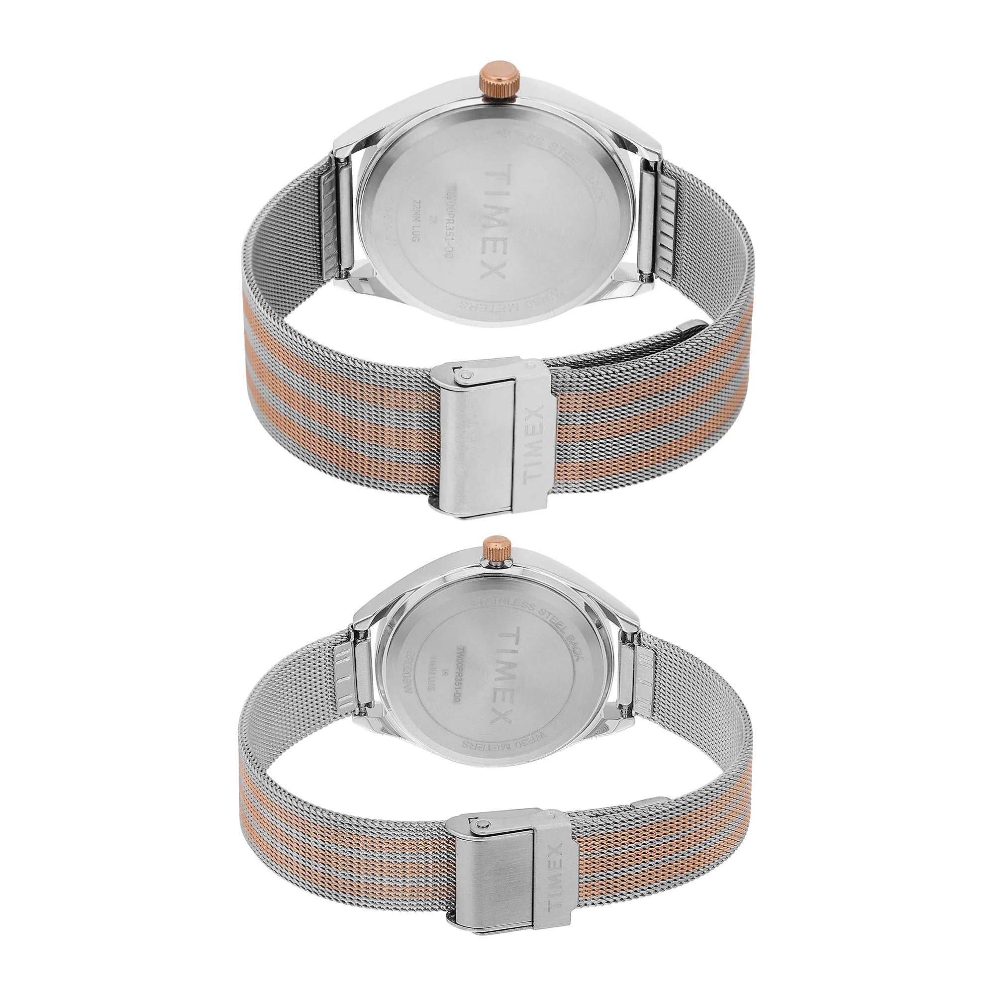 TIMEX Trendline Black Round Dial Analog Pair's Watch - TW00PR351