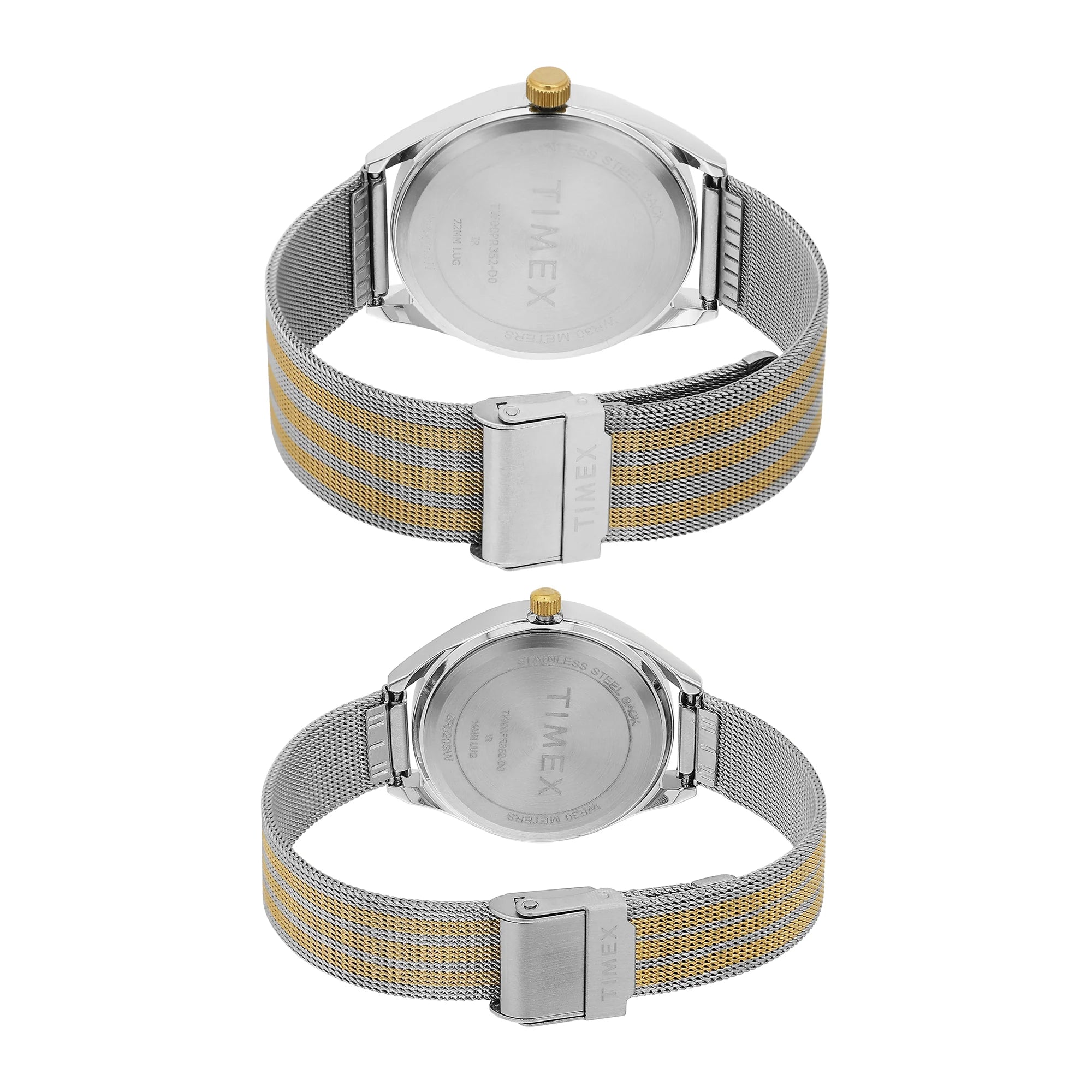 TIMEX Trendline Silver Round Dial Analog Pair's Watch - TW00PR352