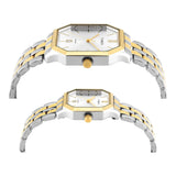 Timex Octagonal 34mm Silver Dial Analog Pair Watch - TW00PR354