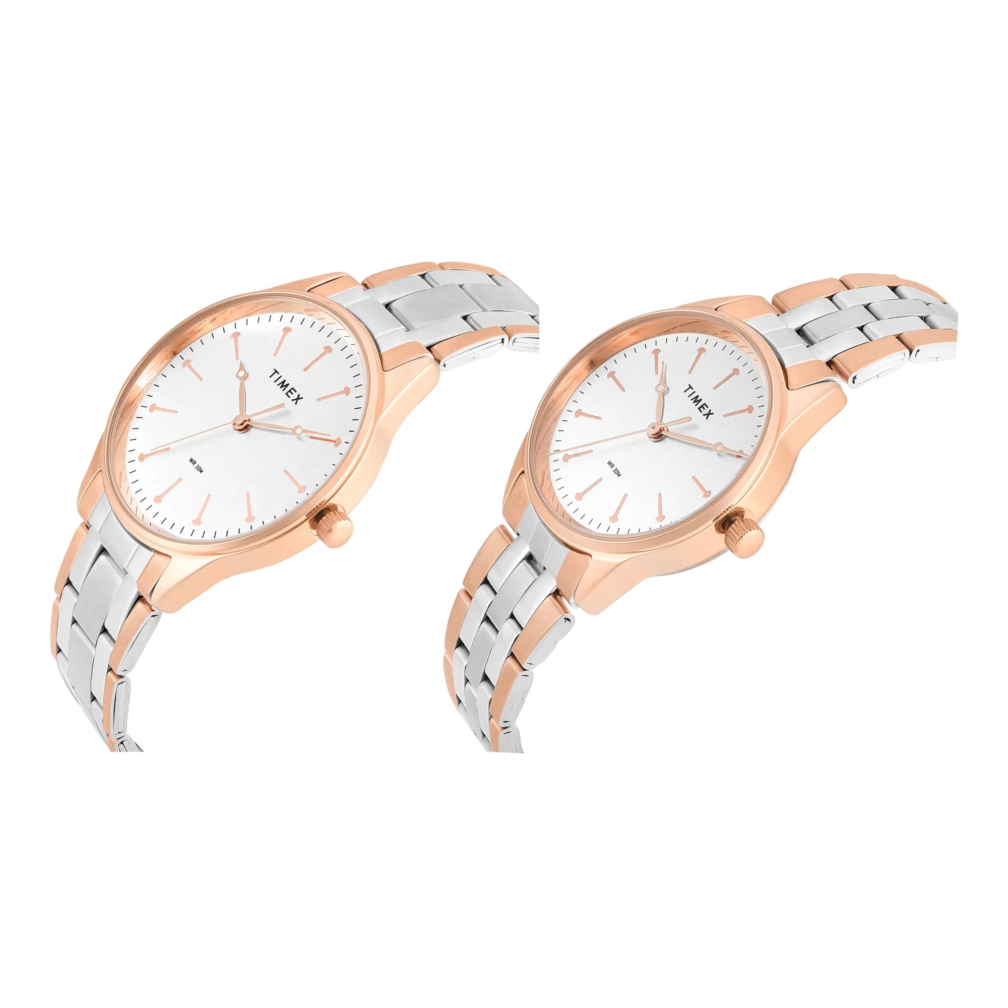 Timex Round 41mm Silver Dial Analog Pair Watch - TW00PR359