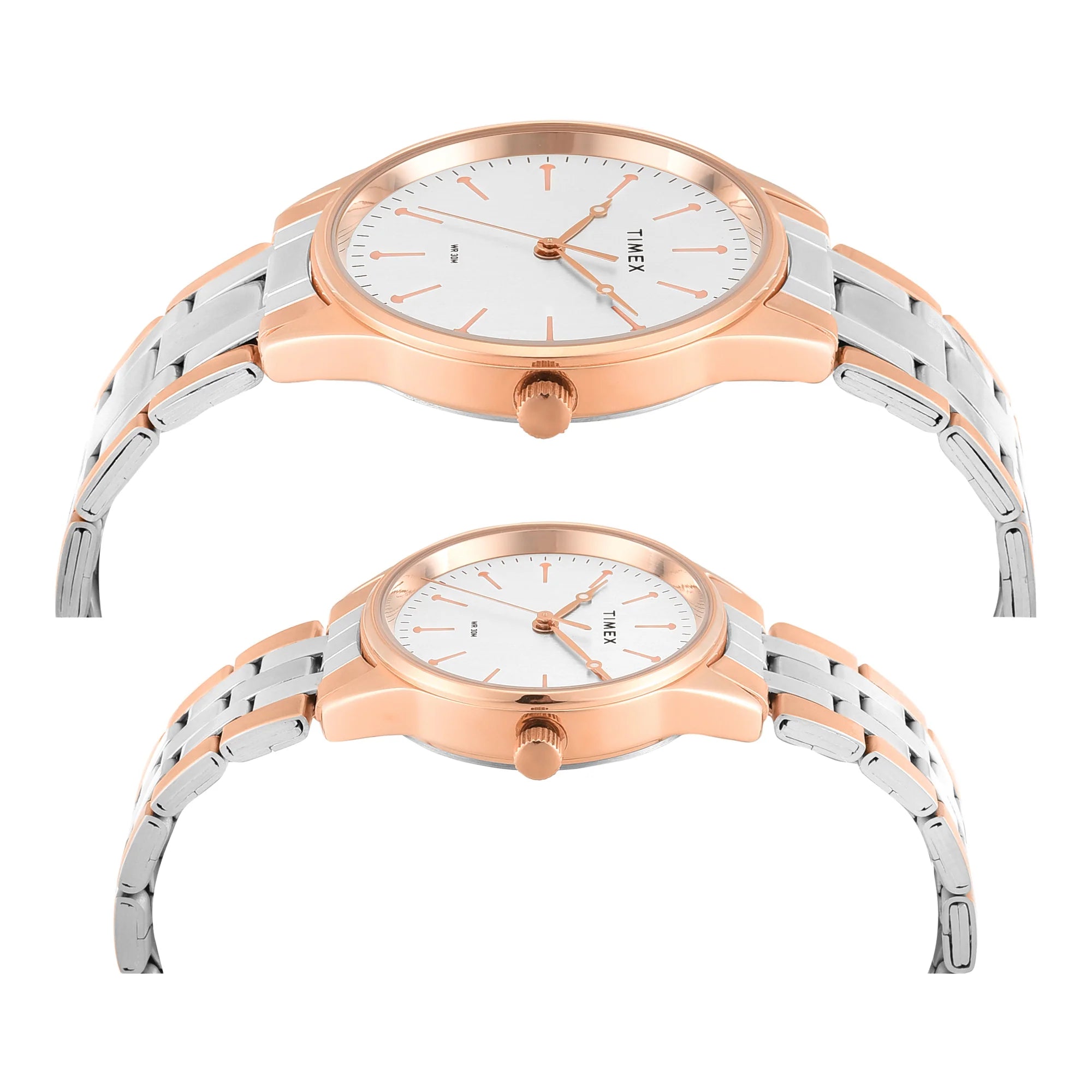 Timex Round 41mm Silver Dial Analog Pair Watch - TW00PR359