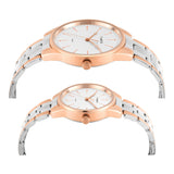Timex Round 41mm Silver Dial Analog Pair Watch - TW00PR359
