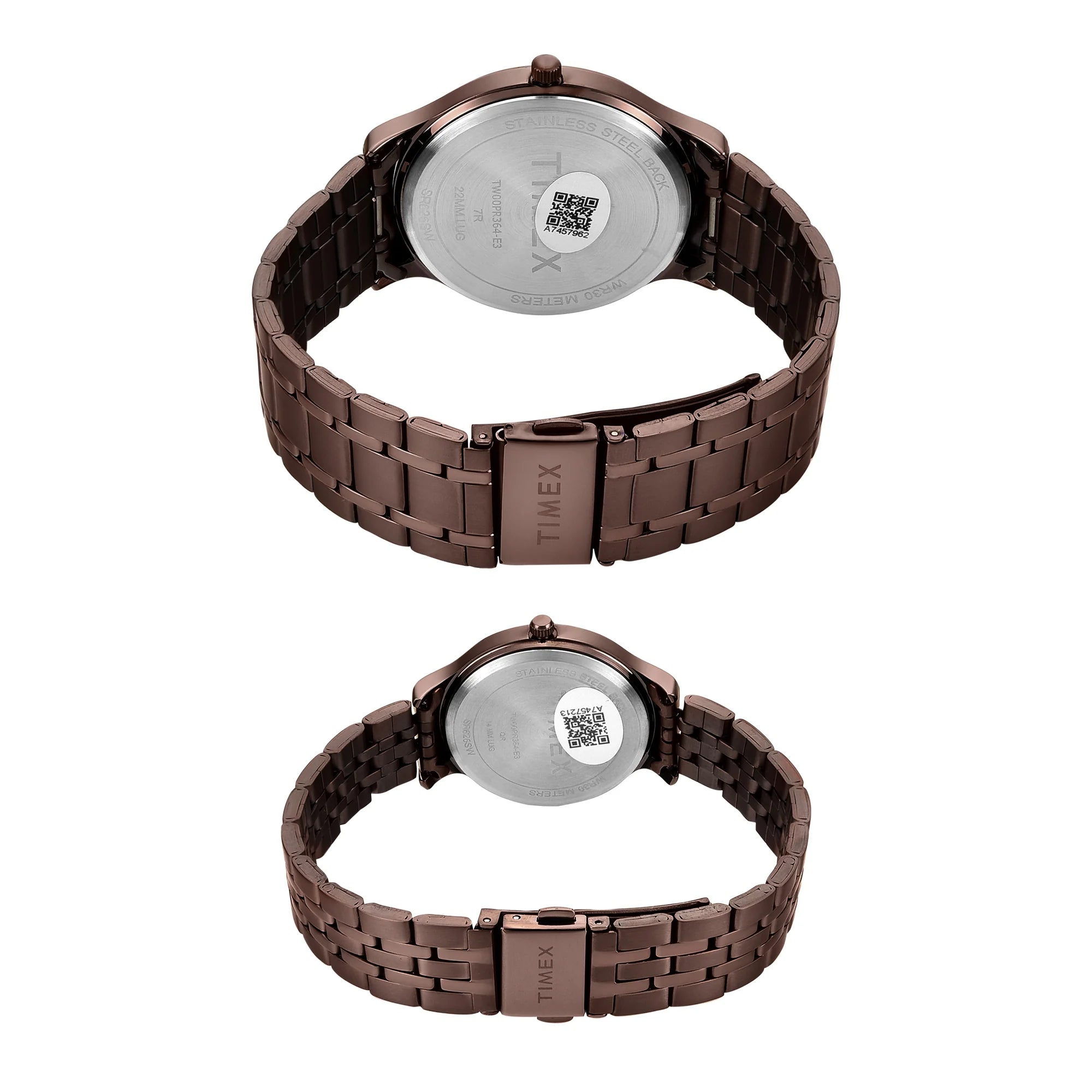 Timex Round 42mm Brown Dial Analog Pair Watch - TW00PR364