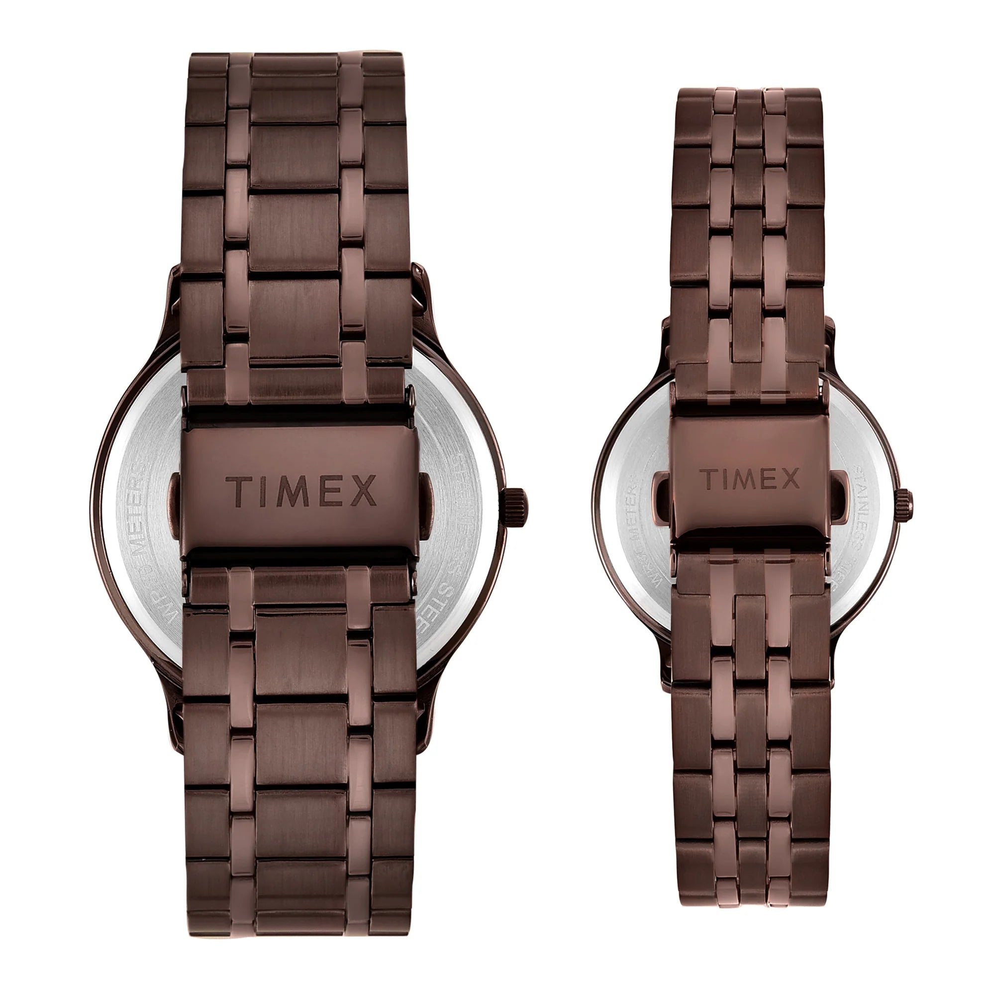 Timex Round 42mm Brown Dial Analog Pair Watch - TW00PR364
