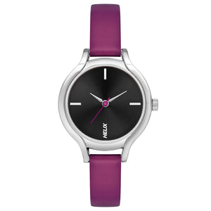 Helix By Timex Black Round Analog Leather Watch Women -TW027HL19 - KRISHNA WATCH COMPANY