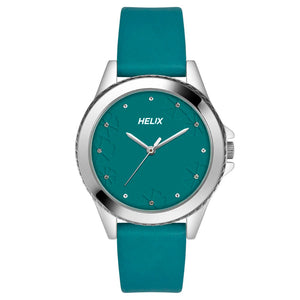 Helix By Timex Green Round Analog Leather Watch Women -TW035HL12 - KRISHNA WATCH COMPANY