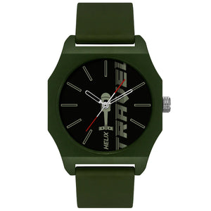 Helix By Timex Black Octagon Analog Silicone Watch Men TW041HG15 - KRISHNA WATCH COMPANY