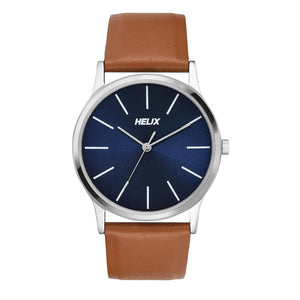 Helix By Timex Blue Round Analog Leather Watch Men - TW054HG02 - KRISHNA WATCH COMPANY