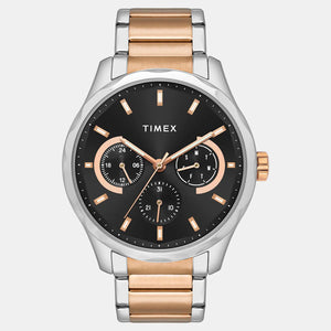 Timex Men's Black Round Chronograph Stainless Steel Watch TW0TG7622 - KRISHNA WATCH COMPANY