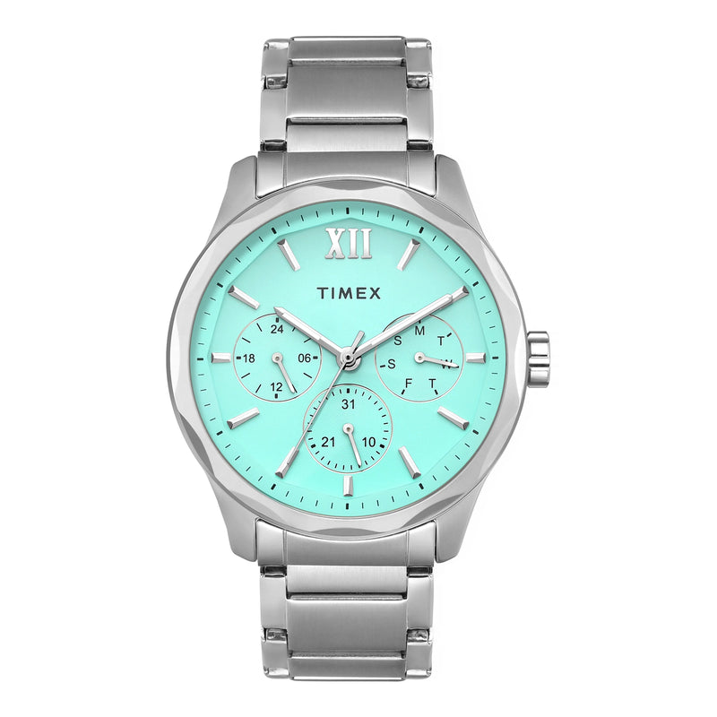 Timex Chrono Tiffany Blue Round Dial Men's Watch - TW0TG7639