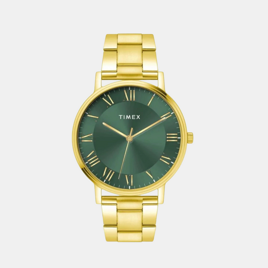 Timex Full Roman Green Dial St Steel Bracelet  Astrological  Men's Watch TW0TG8024