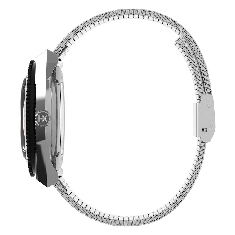 Timex Q Timex Automatic Black Dial St Steel Bracelet Watch for Men TW2U83400U9