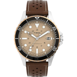 TIMEX Navi XL Automatic 41mm Leather Strap Watch TW2V41500U9 - KRISHNA WATCH COMPANY