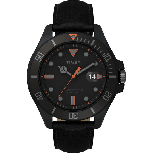 TIMEX Harborside Coast 43mm Leather Strap Watch TW2V42300UJ