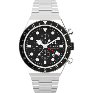TIMEX Q Timex 3-Time Zone Chronograph 40mm Stainless Steel Bracelet Watch TW2V69800UJ - KRISHNA WATCH COMPANY