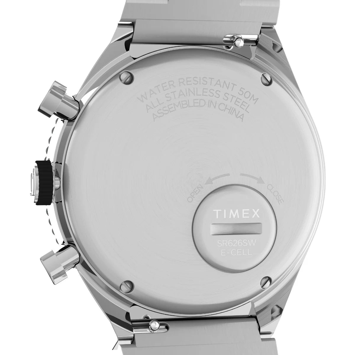 TIMEX Q Timex 3-Time Zone Chronograph 40mm Stainless Steel Bracelet Watch TW2V69800UJ