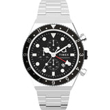 TIMEX Q Timex 3-Time Zone Chronograph 40mm Stainless Steel Bracelet Watch TW2V69800UJ