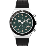 Timex Q Timex 3-Time Zone Chronograph 40mm Synthetic Rubber Strap Watch TW2V70200UJ