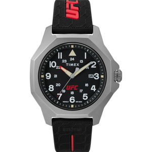 Timex UFC Reveal 41mm Silicone Backed Leather Strap Watch -TW2V85400X6 - KRISHNA WATCH COMPANY