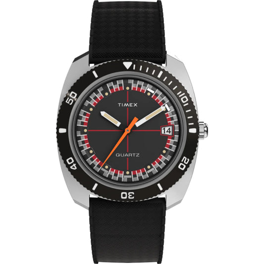 TIMEX Q Timex Reissue 1971 Velocity 36mm Synthetic Rubber Strap Watch TW2W22400U9