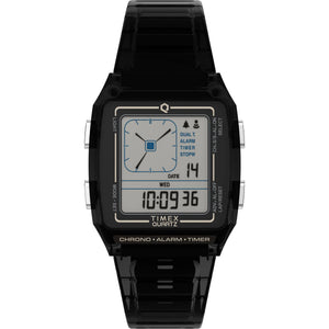 Q Timex Grey Rectangle Dial Digital Unisex Watch - TW2W45000UJ - KRISHNA WATCH COMPANY