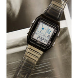 Q Timex Grey Rectangle Dial Digital Unisex Watch - TW2W45000UJ