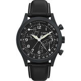 TIMEX Waterbury Traditional Fly Back Chronograph 43mm Leather Strap Watch TW2W48000UJ