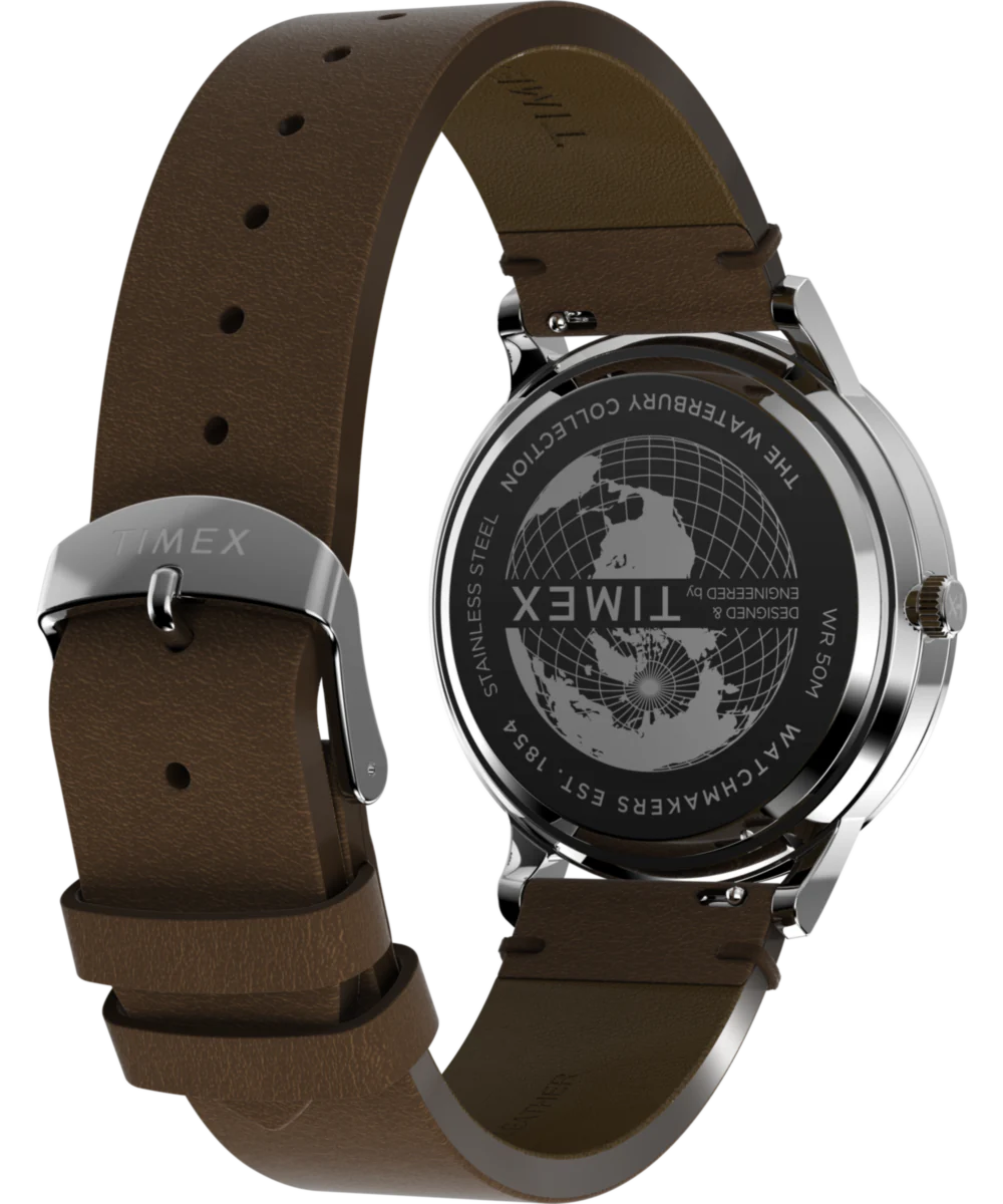 TIMEX Waterbury Classic 40mm Leather Strap Watch TW2W50600UJ