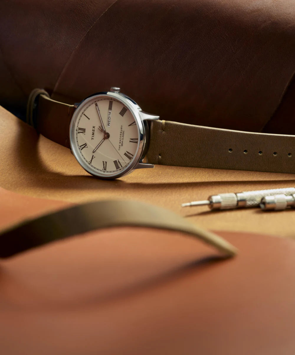 TIMEX Waterbury Classic 40mm Leather Strap Watch TW2W50600UJ